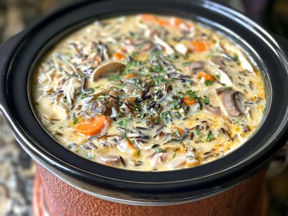 Hearty Slow Cooker Chicken and Wild Rice Soup