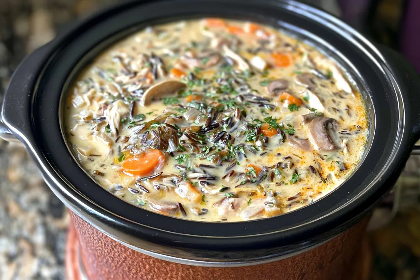 Hearty Slow Cooker Chicken and Wild Rice Soup