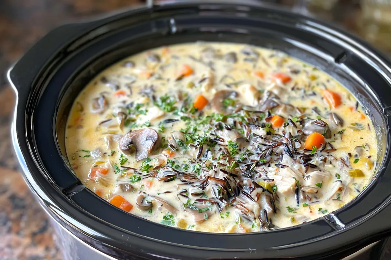 Slow Cooker Chicken and Wild Rice Soup 