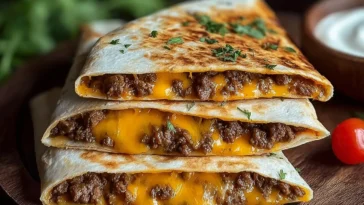 Delicious Smashburger Quesadillas Ready to Serve