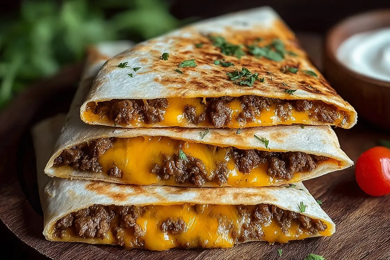 Delicious Smashburger Quesadillas Ready to Serve