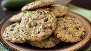 Soft Zucchini Cookies on a Cooling Rack