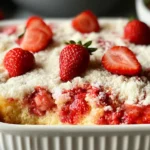 Strawberry Cheesecake Dump Cake Recipe: A Delicious Delight 5 Delicious Strawberry Cheesecake Dump Cake on a Plate