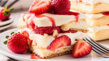 Decadent Strawberry Tiramisu Slice