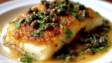 Delicious Cod Piccata Plated