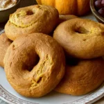 Pumpkin Sourdough Bagels with Pumpkin Spice Cream Cheese