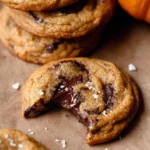 Thick & Chewy Pumpkin Chocolate Chip Cookies on a Plate