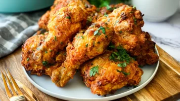 Crispy Air Fryer Fried Chicken on a Plate