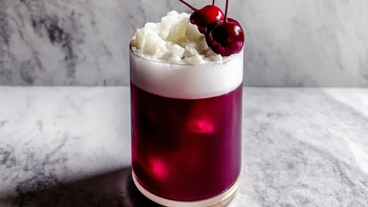 Tropical Cherry Rum Cocktail Ready to Sip