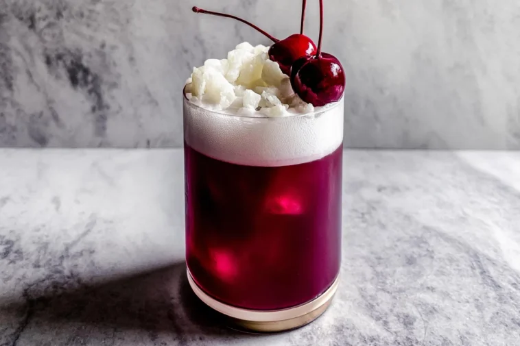 Tropical Cherry Rum Cocktail Ready to Sip
