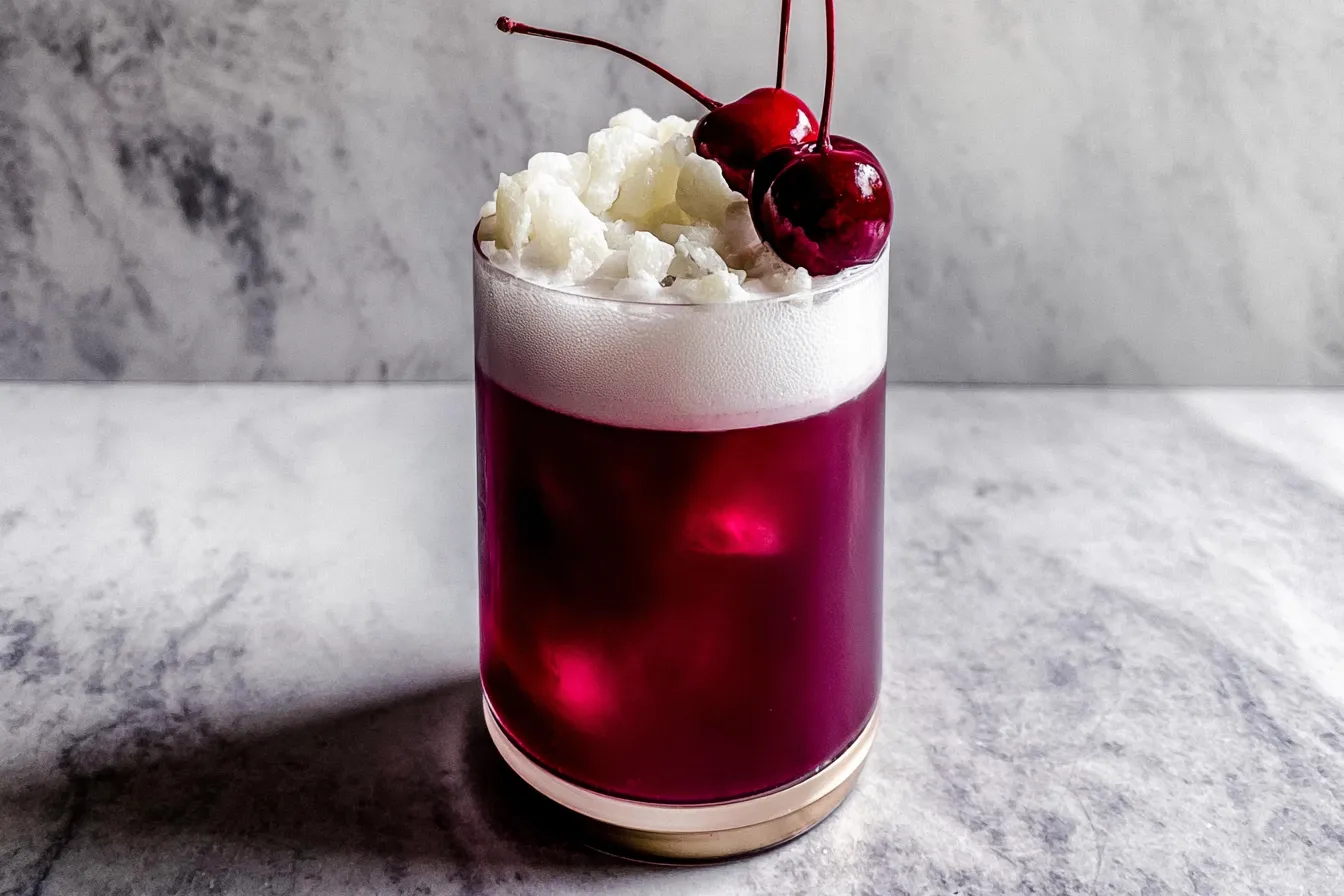 Tropical Cherry Rum Cocktail Ready to Sip