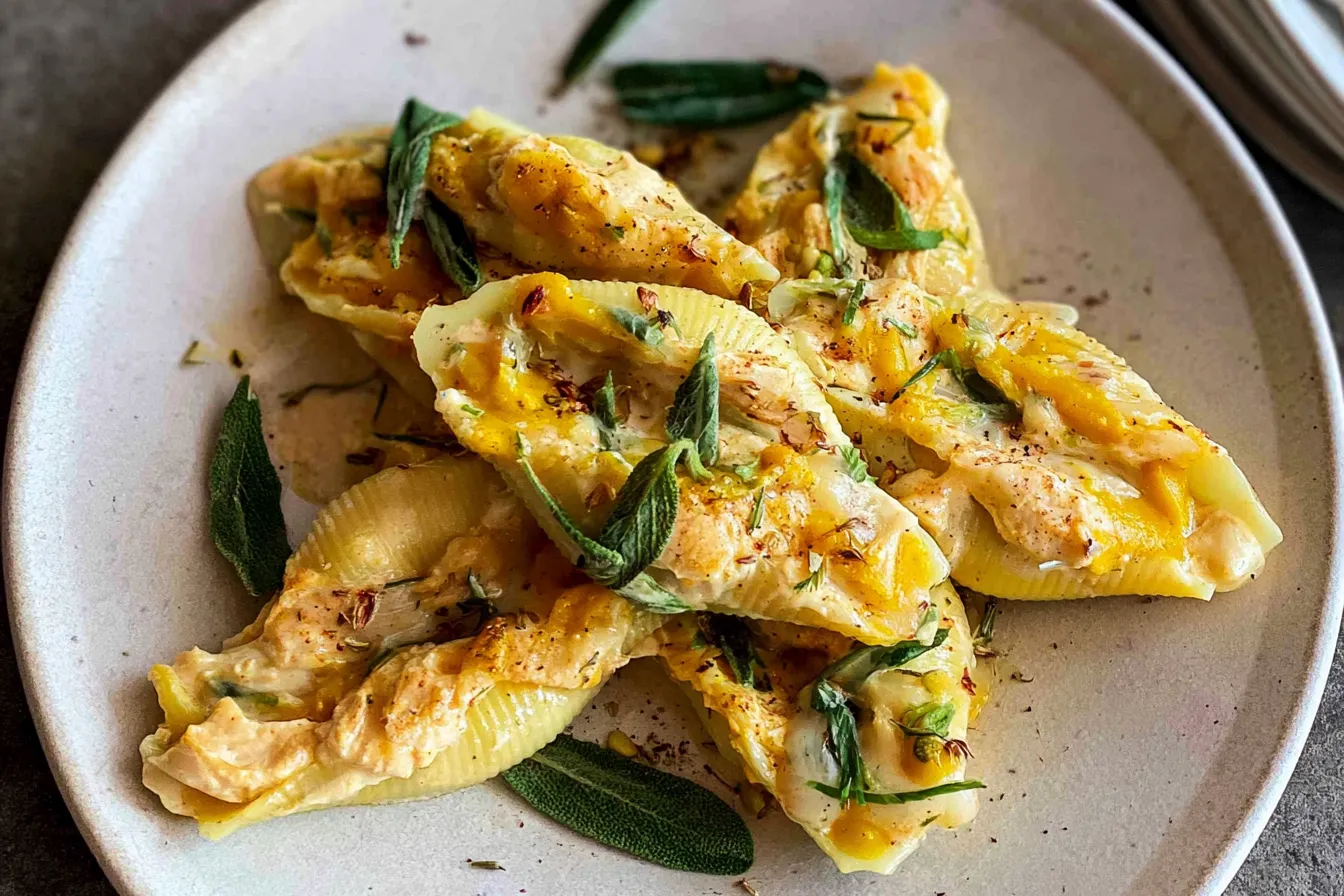 Vegan Pumpkin Ricotta Stuffed Shells 