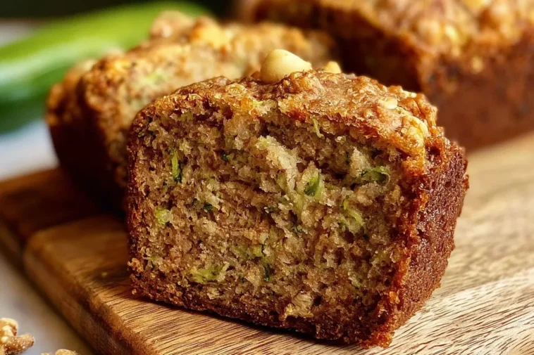 Zucchini Bread: The Best Moist Recipe You'll Ever Try 3 Freshly Baked Zucchini Bread on a Wooden Board