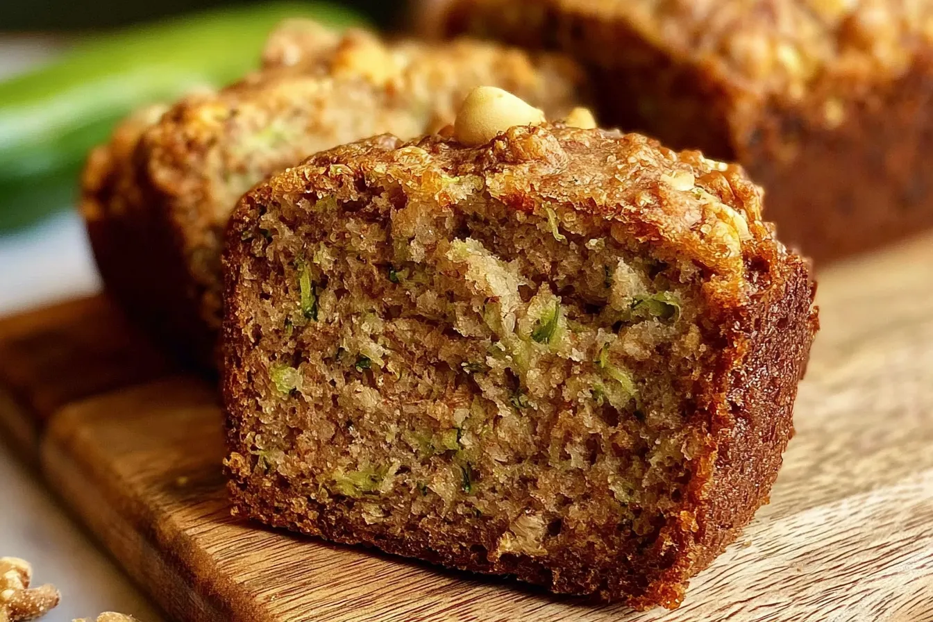 Zucchini Bread: The Best Moist Recipe You'll Ever Try 3 Freshly Baked Zucchini Bread on a Wooden Board