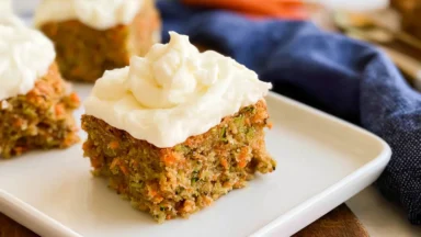 Delicious Zucchini Carrot Bars with Lemon Cream Cheese Frosting