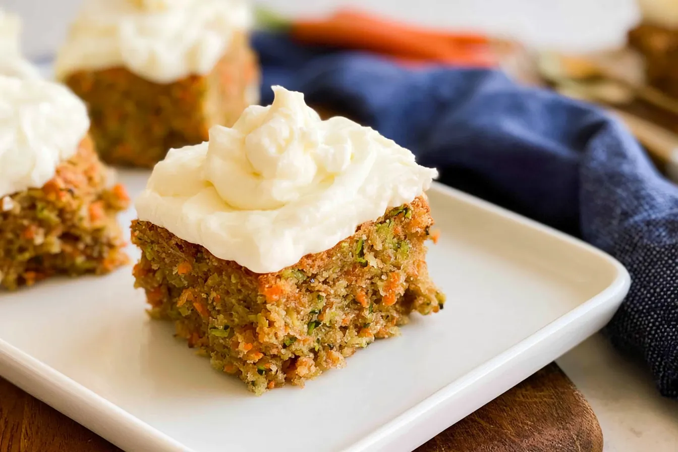 Delicious Zucchini Carrot Bars with Lemon Cream Cheese Frosting