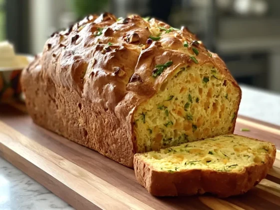 Zucchini Cheddar Cheese & Chive Buttermilk Quick Bread Slices