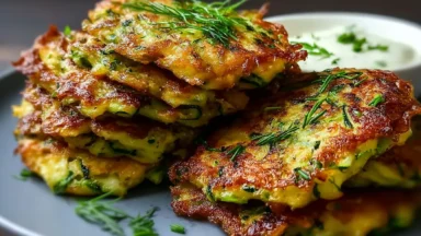 Delicious High Protein Zucchini Fritters in Air Fryer
