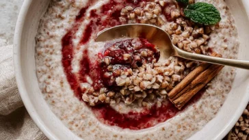 20-Minute Creamy Buckwheat Porridge (Vegan) in a Bowl