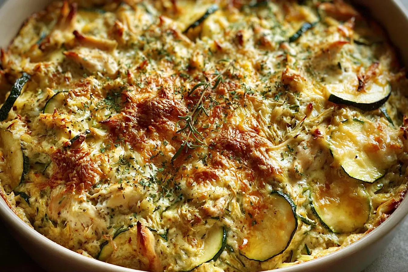 Delicious 25-Minute Rotisserie Chicken Zucchini Casserole