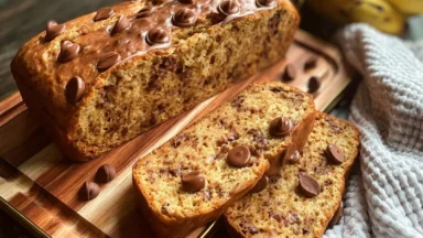 3 Ingredient Cake Mix Banana Bread Freshly Baked Loaf