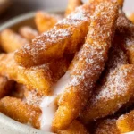 Delicious Air Fryer Apple Fries Served with Caramel Dip
