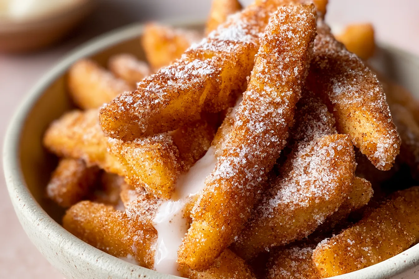 Delicious Air Fryer Apple Fries Served with Caramel Dip