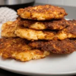 Air Fryer Cauliflower Fritters Served with Dipping Sauce