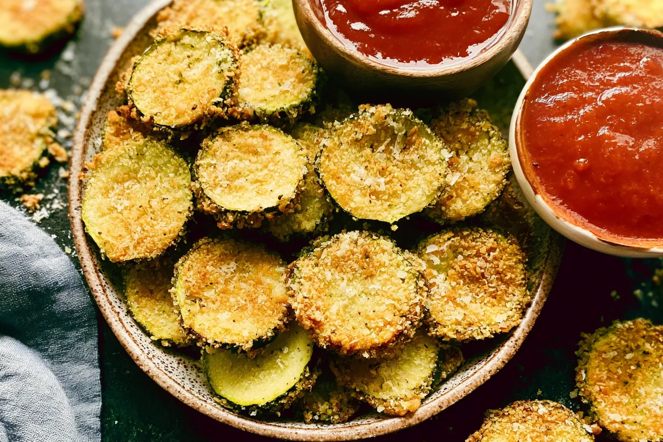 Air Fryer Crispy Parmesan Zucchini Chips Ready to Enjoy