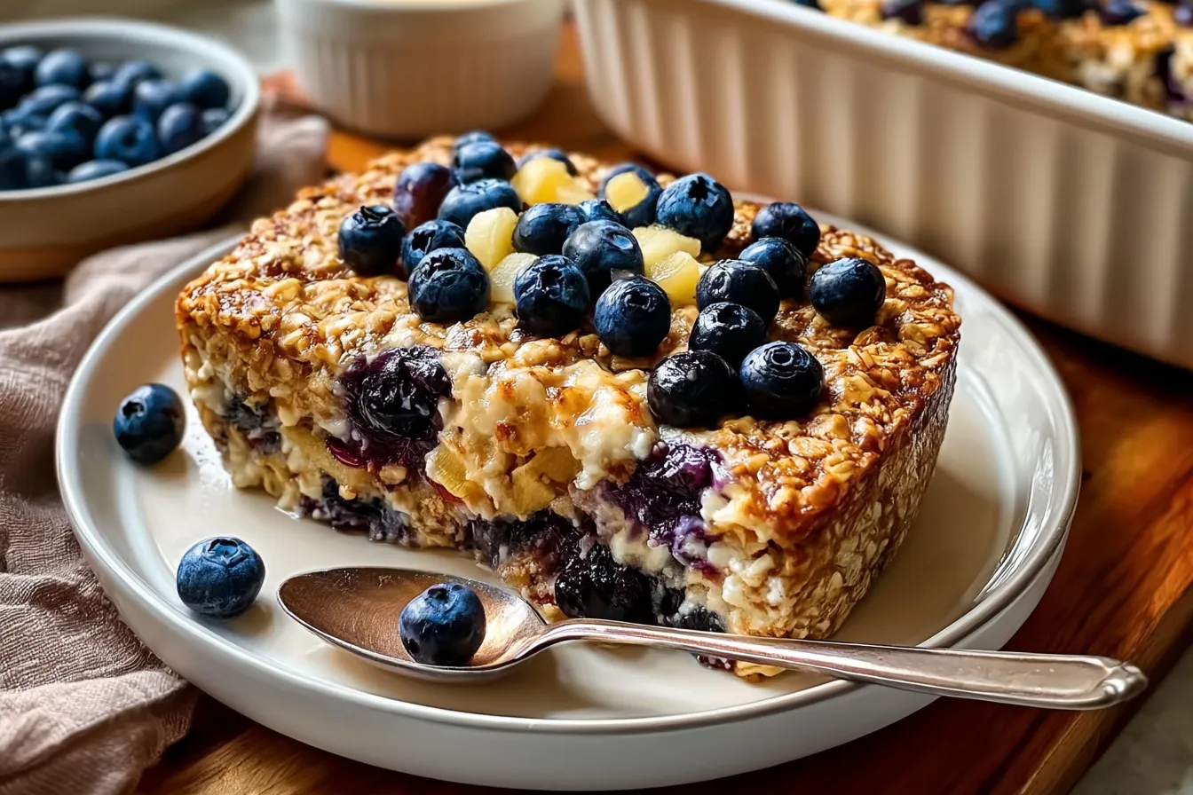 Apple Blueberry Cottage Cheese Baked Oats Recipe You’ll Love! 4 Apple Blueberry Cottage Cheese Baked Oats Recipe You’ll Crave Daily