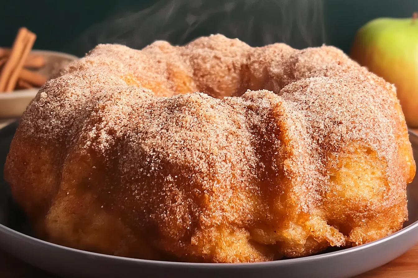 Apple Cider Donut Cake with Cinnamon Sugar Coating