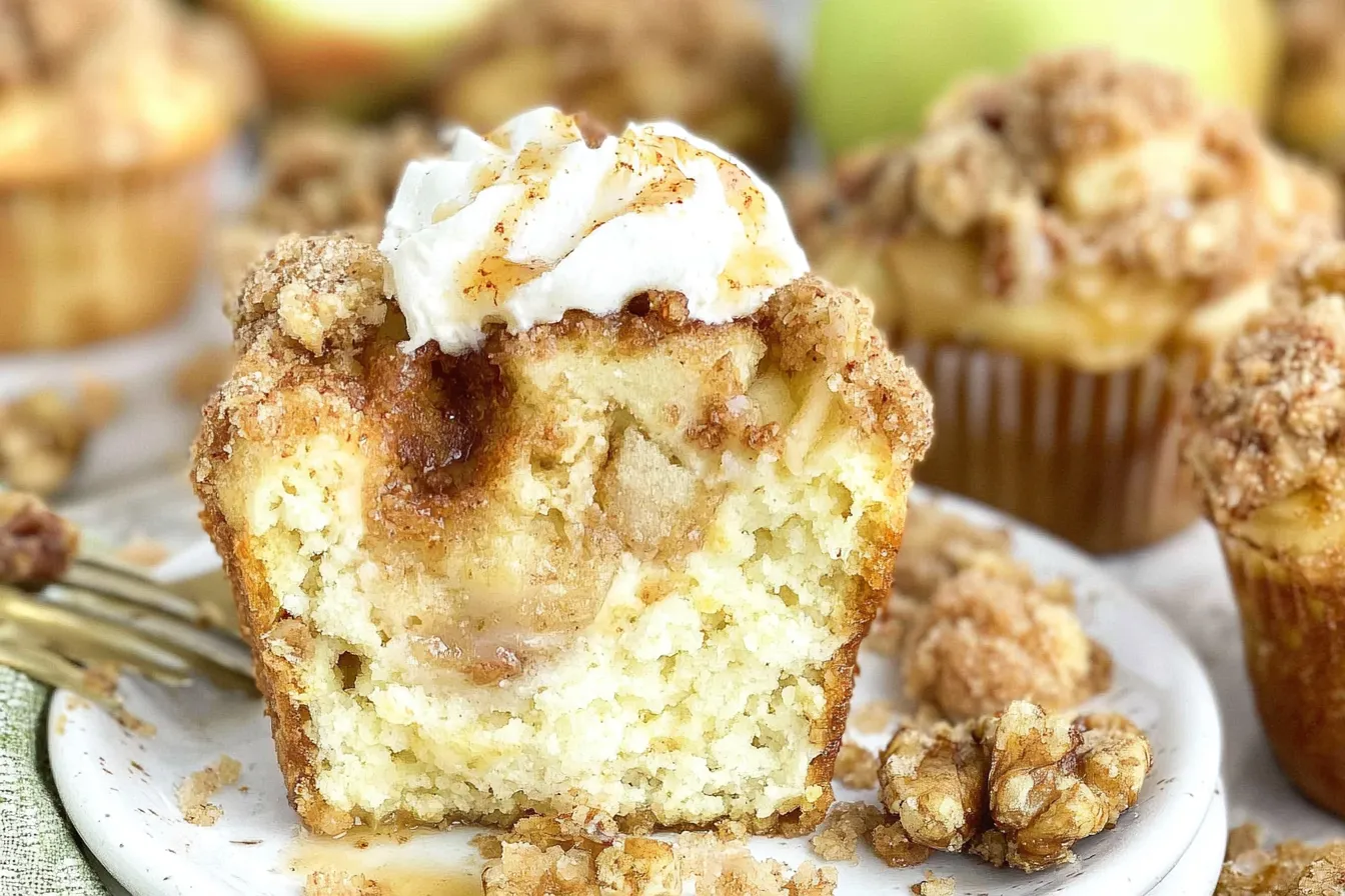 Apple Crisp Cheesecake Muffins Freshly Baked