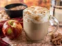 Apple Crisp Macchiato in a Cozy Coffee Shop Setting