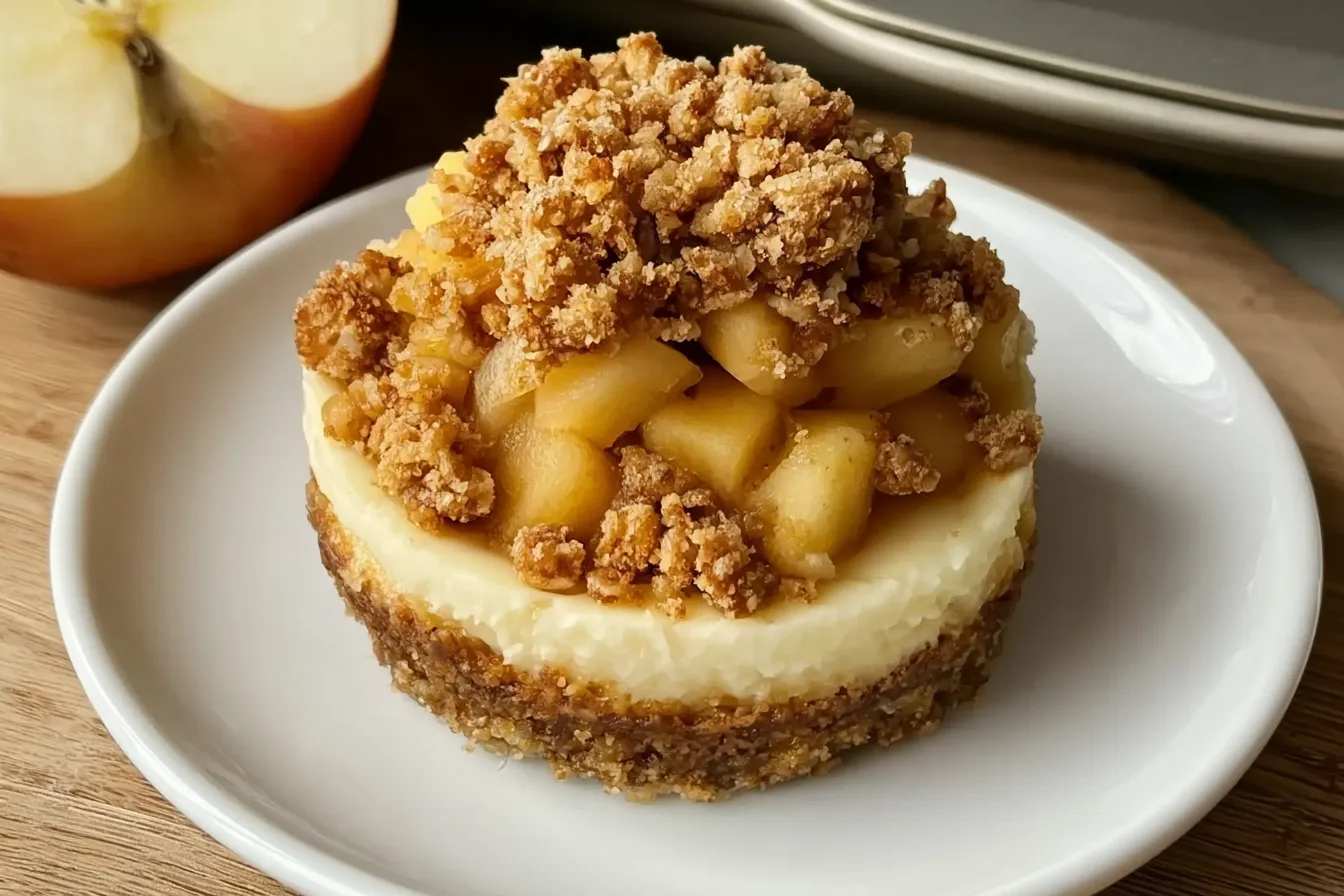 Apple Crisp Mini Cheesecakes on a Fall Table