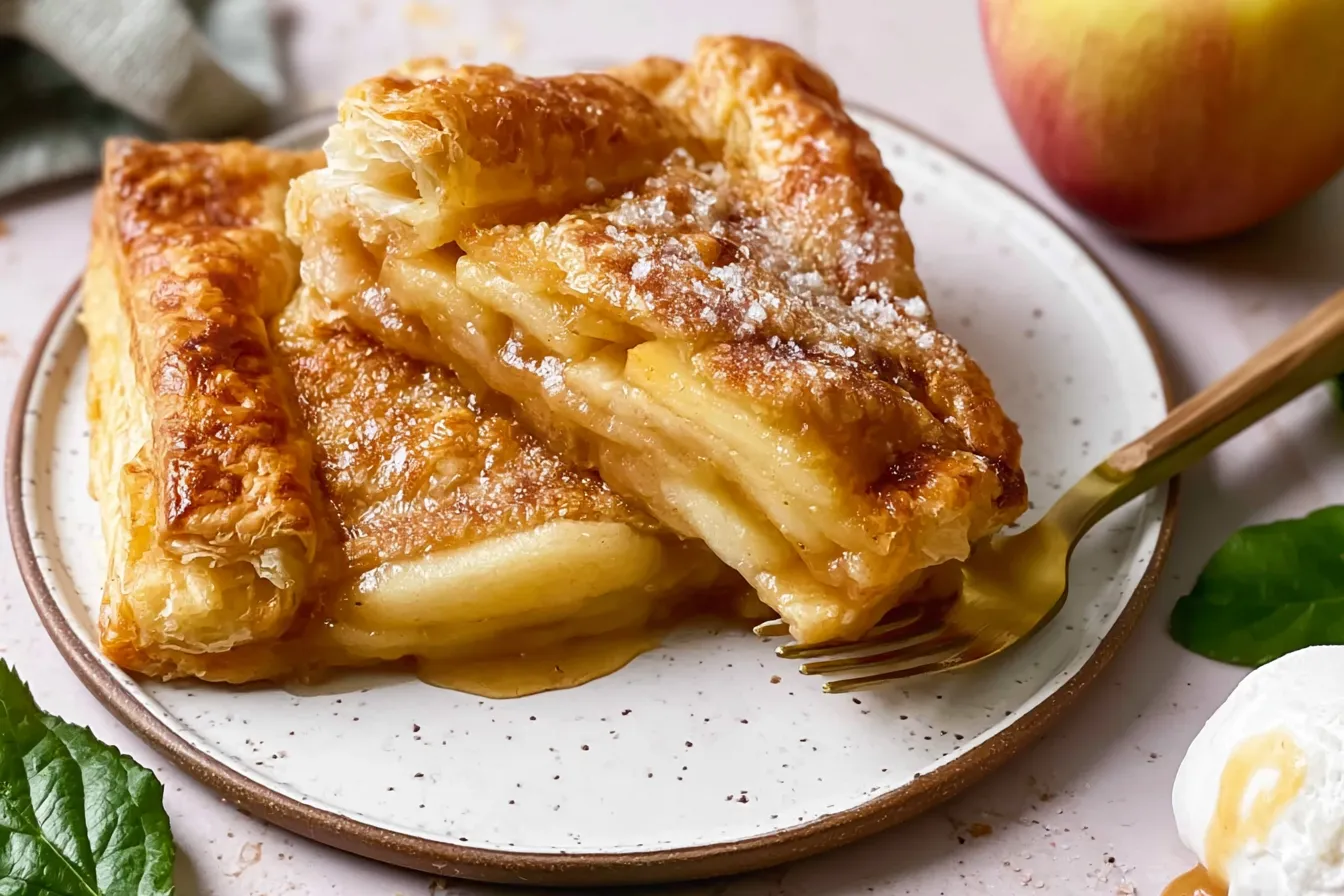 Flaky Apple Pie with Puff Pastry Slice