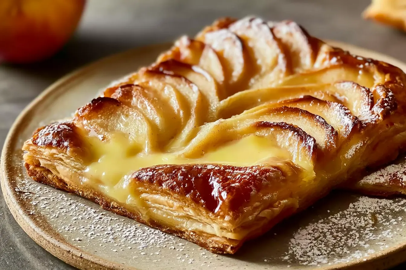 Delicious Apple Puff Pastry Tart with Vanilla Custard