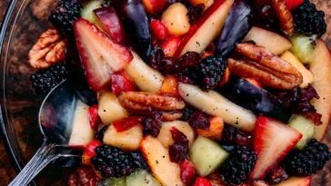Delicious Autumn Fruit Salad Ready to Serve