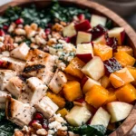 Autumn Kale Salad with Chicken Fresh Ingredients