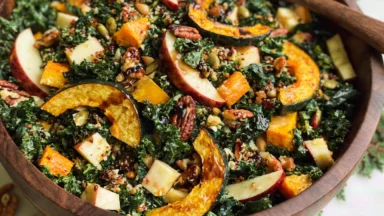 Vibrant Autumn Kale Salad with Maple Balsamic Vinaigrette
