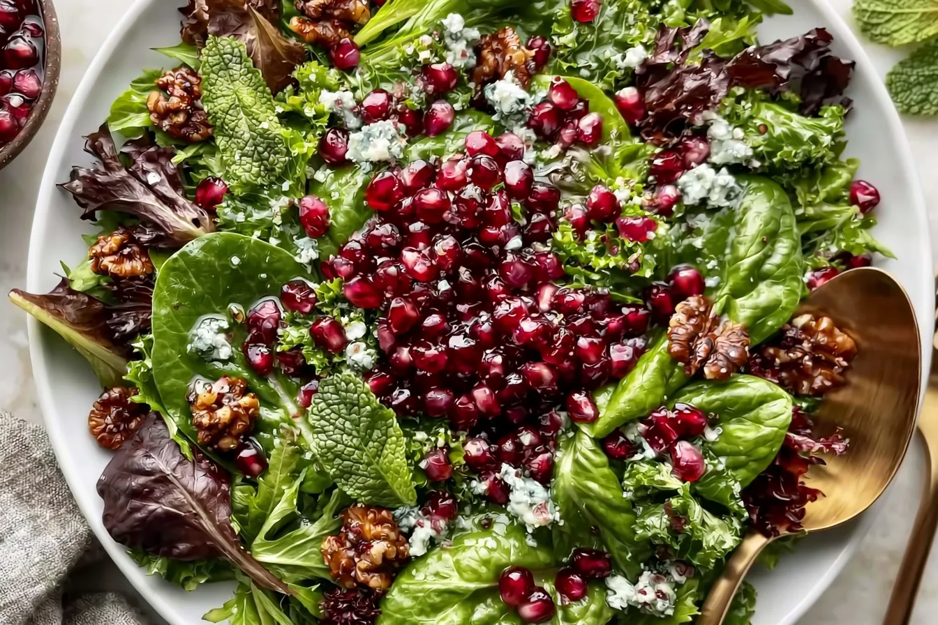 Autumn Mixed Greens And Pomegranate Salad 