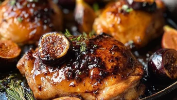 Balsamic Fig Glazed Chicken on a Plate