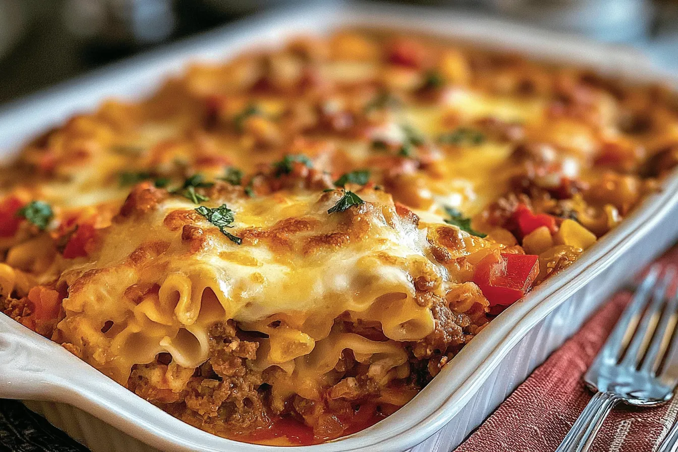 Delicious Beef Lombardi Casserole Ready to Serve