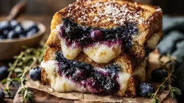 Blueberry Grilled Cheese Sandwich on a Plate