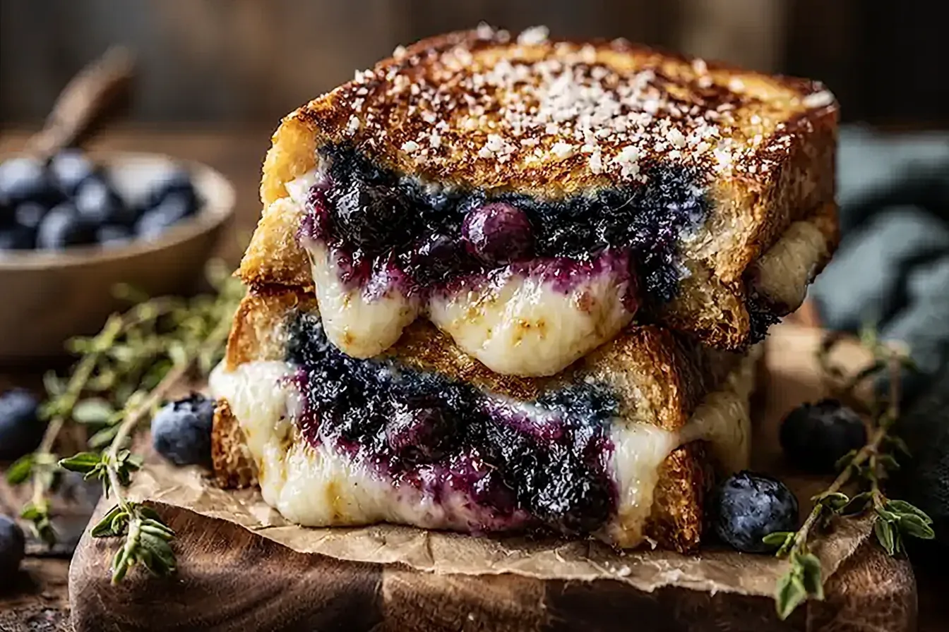 Blueberry Grilled Cheese Sandwich on a Plate