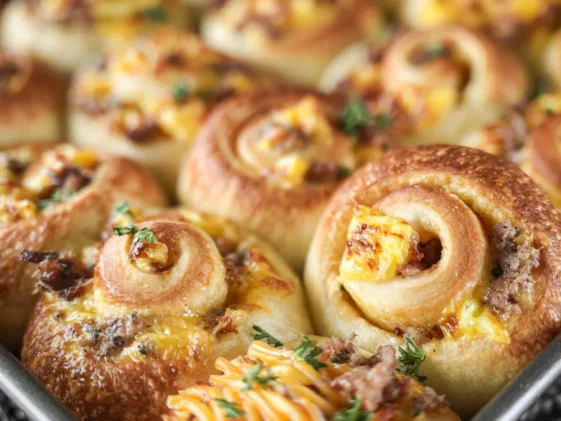 Fluffy Breakfast Rolls Freshly Baked in the Oven