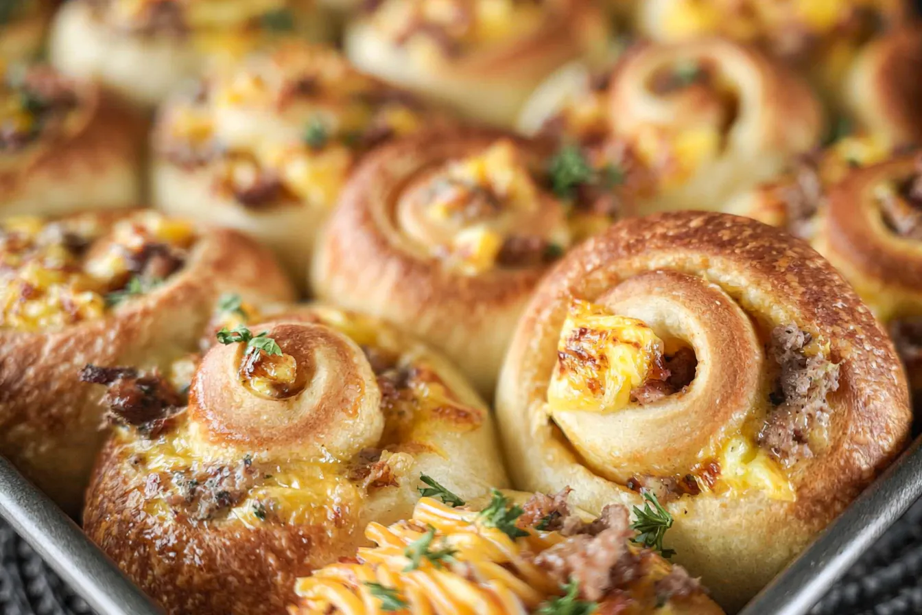 Fluffy Breakfast Rolls Freshly Baked in the Oven