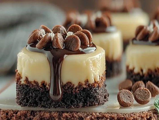 Brownie Bottom Mini Cheesecakes Ready to Enjoy