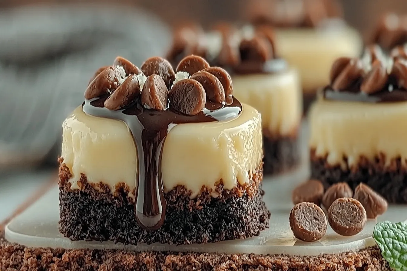 Brownie Bottom Mini Cheesecakes Ready to Enjoy