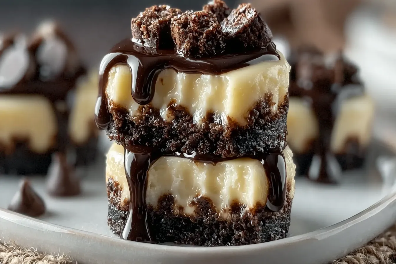 Brownie Bottom Mini Cheesecakes Ready to Serve