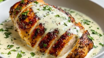 Delicious Caesar Chicken: Pan-Seared with Creamy Garlic Sauce